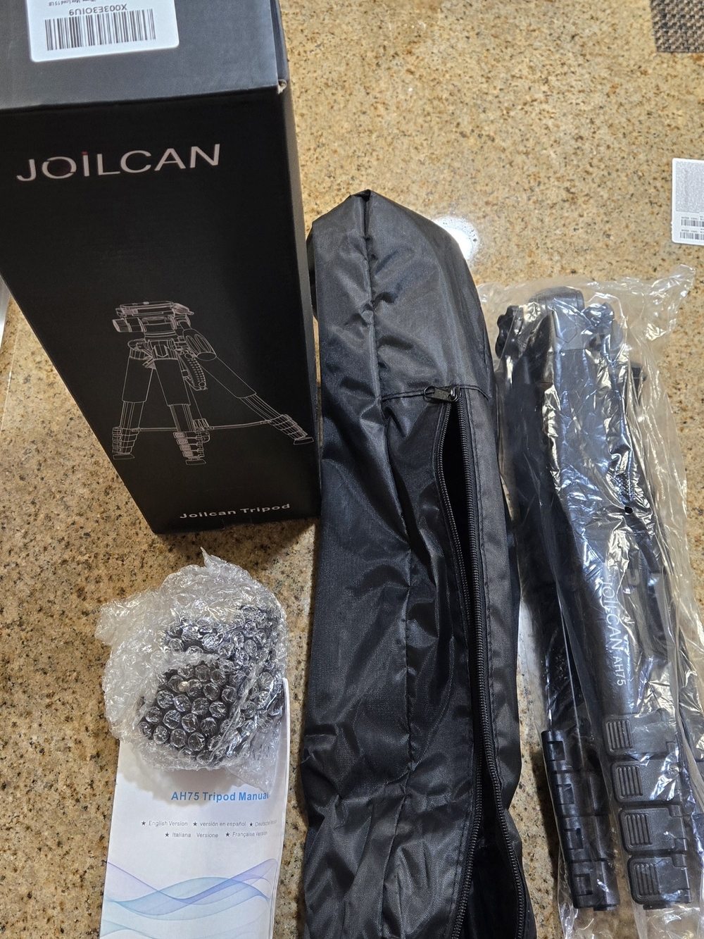 JOILCAN AH75 74" Camera Tripod Black Accessory Set NWT